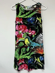 JAMS WORLD Hawaii Damen Etuikleid Sommerkleid Blumen Tukan Vogel Koralle Abgrund XS - Bild 1 von 9