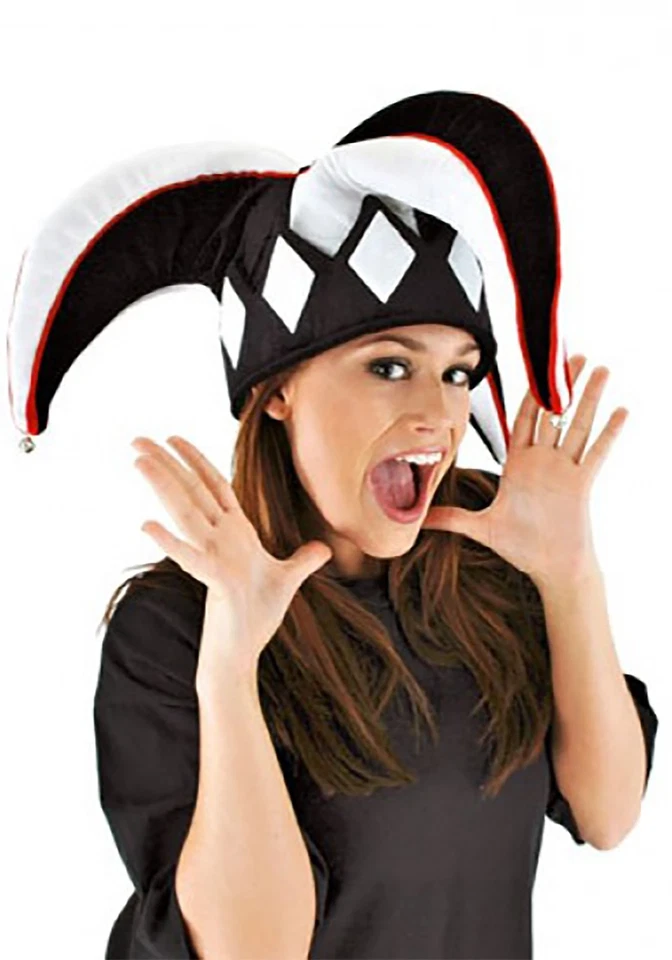 Black & White Court Jester Plush Costume Hat - image 1 of 1