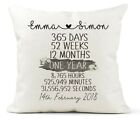Personalised Cushion, 1st Year Anniversary Gift, Days Weeks Months Seconds Etc