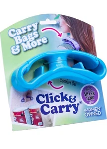 Click & Carry Grocery Bag Carrier Plastic Bag Organizer and Holder Set Of 3 Blue - Picture 1 of 12