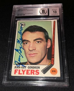 GUY GENDRON SIGNED 1969-70 TOPPS #96 CARD BECKETT FLYERS GEM MINT 10 AUTOGRAPH - Picture 1 of 2