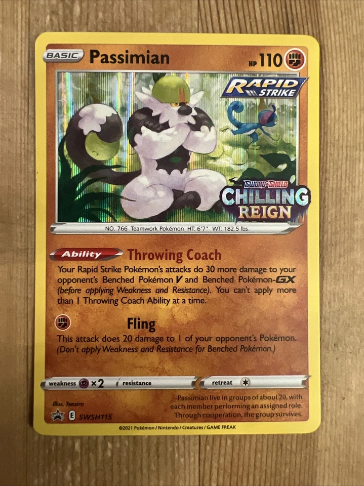 Passimian - SWSH115 - PreRelease Pokemon Promo Sword & Shield Rare Holo Card NM - Image 1 of 2