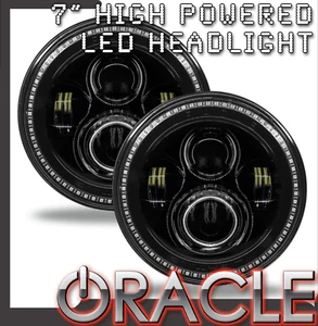 Oracle Lighting 7" High Powered Led Headlights - Black Bezel Dynamic Colorshift - Picture 1 of 7