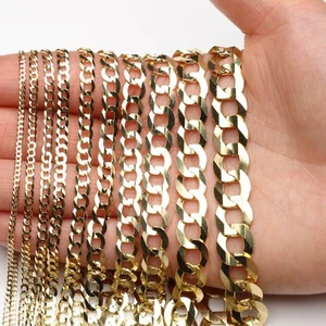 10K Solid Yellow Gold Cuban Necklace Chain 2-12.5mm 16-30" - Curb Link Men Women - Picture 1 of 41