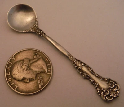 Cuchara de sal de plata esterlina Revere by International 2 7/8" antigua ¡SIN MONO crujiente! Foto 1 de 4