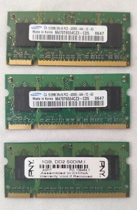 1x PNY 1GB 533 MHz & 2x Samsung 512MB 533 MHz PC2-4200 DDR2 SODIMM RAM FAST SHIP - Picture 1 of 2