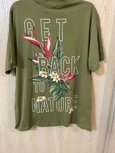 Free Planet Olive Back to Nature T-Shirt LRG New With Tags $38 MSRP 100% Cotton - Picture 1 of 6
