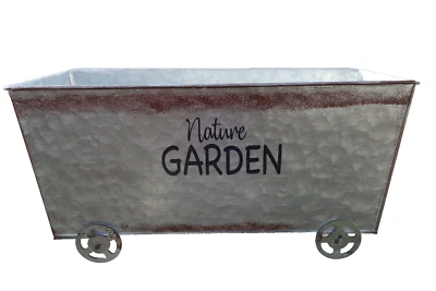 Shabby Blumentopf Pflanzkasten Jardiniere Wagen Garden Retro Stil 13x27x12cm NEU - Bild 1 von 4