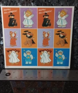 Vintage Stickers Bears Halloween Sticker Sheet VTG 80s RARE Antioch - Picture 1 of 10