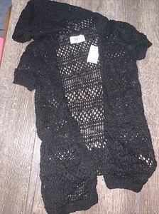 Justice sz 8 black Sparkly Hoodie sweater dress cover up nwt - Picture 1 of 5