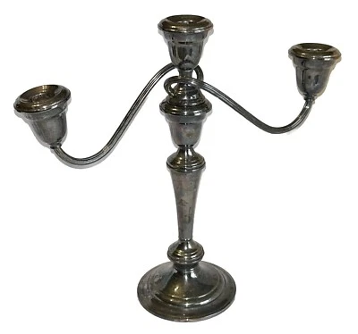 "Centro de mesa candelabro vintage GORHAM 3 luces enchapado en plata YC3032 - 12""" Foto 1 de 4