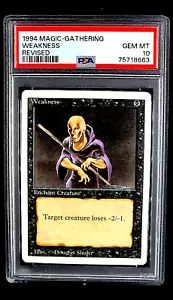 1994 MtG Magic The Gathering Revised Weakness Vintage PSA 10 Gem Mint POP 19 - Picture 1 of 12