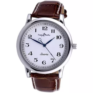 Rückwärtsuhr: Rückwärtsuhrwerk einzigartige Anzeige Mode Lederband Uhr - Bild 1 von 16