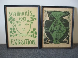 PABLO PICASSO VALLAURIS AUSSTELLUNGSPLAKATE (2) 1951 & 1954 - TELLER 9 & 16 - SIGNIERT - Bild 1 von 18
