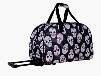 Bolso de Lona Rodante Betsey Johnson Calavera de Azúcar Fiesta Fin de Semana Viaje Nuevo Foto 1 de 4