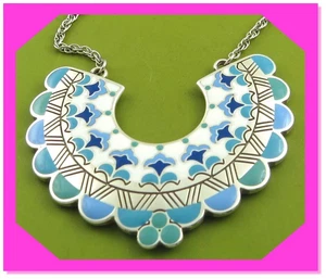 BRIGHTON CASABLANCA GARDEN Blue Silver Reversible Pendant NECKLACE NWtag $68 50% - Picture 1 of 3