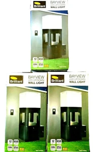 BNIB Brilliant Bay View LED Up Down Modern Black Rectangular Outdoor Wall Light - Picture 1 of 2