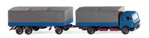 Wiking 045501 - 1/87 Pritschenhängerzug (MB NG ) - Blu Azzurro - Nuovo - Immagine 1 di 1