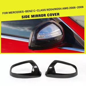 Carbon Fiber Side Rearview Mirror Cover For Mercedes Benz W204 C Class C300 C63 - Picture 1 of 5