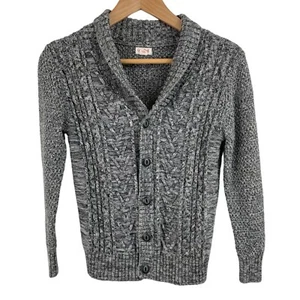 Cat & Jack Boys Size M (8/10) Gray Shawl Collar Cable Knit Cardigan Sweater - Picture 1 of 8