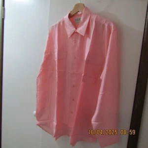 Camisa para hombre Winner rosa 100 % seda lavada talla XL 2 bolsillos delanteros L/S - Imagen 1 de 9