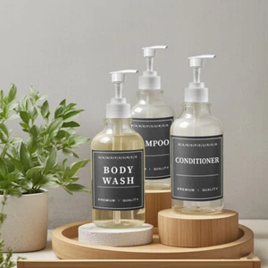 Empty Lotion Pump Bottles Refillable Shampoo Liquid Hand Soap Dispenser Shower - Picture 1 of 19