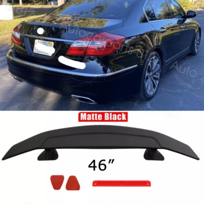 46"GT Style Racing Matte Black Rear Trunk Spoiler Wing For Hyundai Genesis Coupe Foto 1 de 4