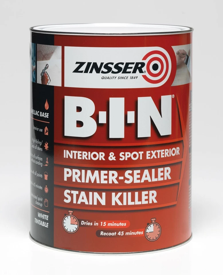 Zinsser BIN Primer Sealer and Stain Killer 500ml - Image 1 of 1