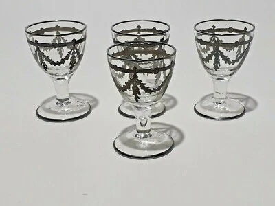Bicchieri Liquore Set 4 Decorati Argento Incisi Collezionismo Rigatti *82522 - Immagine 1 di 2