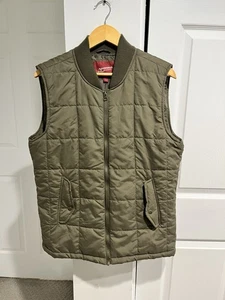 Chaleco acolchado Arizona Jeans para mujer bolsillos M cremallera completa verde oliva - Imagen 1 de 8