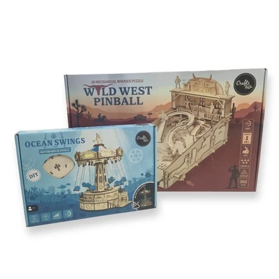 3D Puzzle Holz Puzzle 2 Varianten zur Auswahl Flipper  Kettenkarussel - Bild 1 von 4