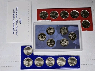 2009 P D S D.C. & U.S Territories Proof & Satin Finish Quarter Set W/COA - Image 1 of 4