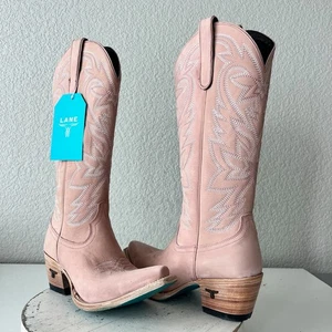 Botas de Vaquero Lane SMOKESHOW Mujer 8 Cuero Rosa Vaquera Occidental Media Pantorrilla Alta - Imagen 1 de 15