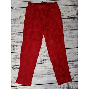 Creatures Of Comfort Red Texture Ribbed Elastic Waist Pants Size 6 - Picture 1 of 8