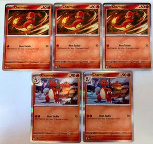 Lote (10 cartas) Pokémon Charmander y Charmeleon 5 llamas holográficas de obsidiana - Imagen 1 de 4