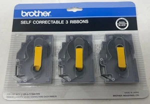Brother Self Correctable Cassettes 3 Ribbons Black 6035A (EP-5/7/150/170) NIB - Afbeelding 1 van 3