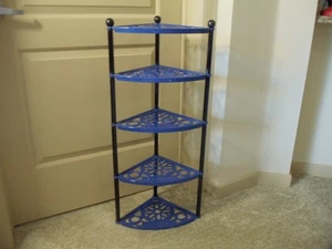 Le CREUSET 5 TIER POT STAND BLUE DISPLAY CORNER SHELF CAST IRON ENAMEL - Picture 1 of 14