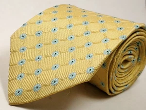 Corbata Brooks Brothers hecha en EE. UU. 100 % seda para hombre oro amarillo azul verdoso NUEVA - Imagen 1 de 5