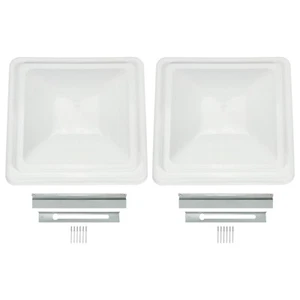 2 Pack White 14" x 14" Replacement Roof Vent Cover Camper RV Trailer Ventline - Picture 1 of 8