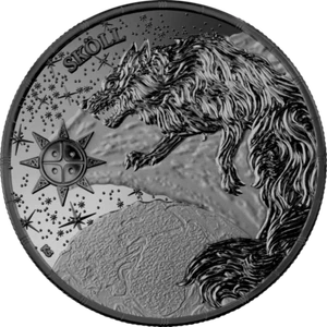 2024 Germania Ragnarok Skoll 1 oz 9999 Silver Black BU Coin Mintage 5000 - Picture 1 of 3
