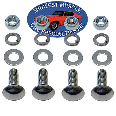 Болты с круглой головкой из нержавеющей стали для переднего заднего бампера GM GMC 7/16-14x1-1/4 дюйма 4 шт A - Изображение 1 из 4