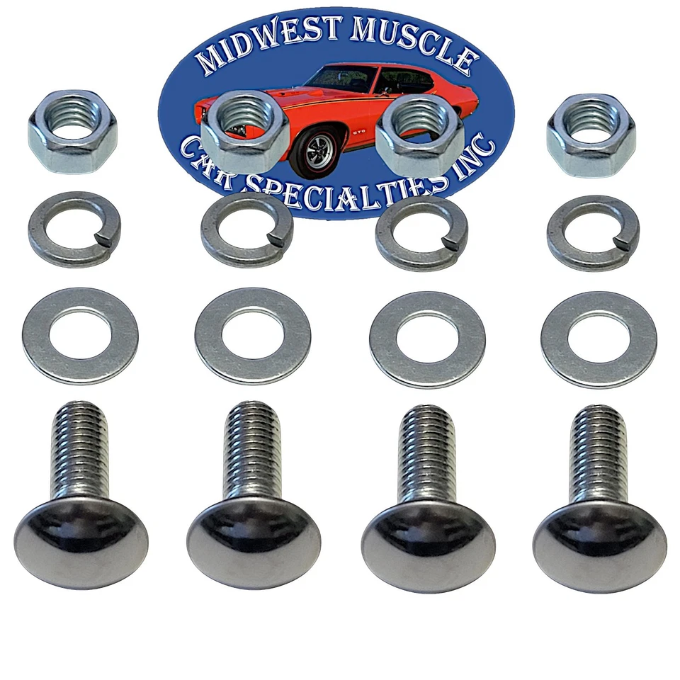 GM GMC 7/16-14x1-1/4" pernos de parachoques delanteros traseros con tapa de acero inoxidable 4 piezas A Foto 1 de 4