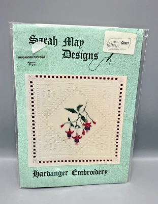 Sarah May Designs Hardanger Embroidery Hardanger Fuchsias Pattern 7"x7" - Image 1 of 4