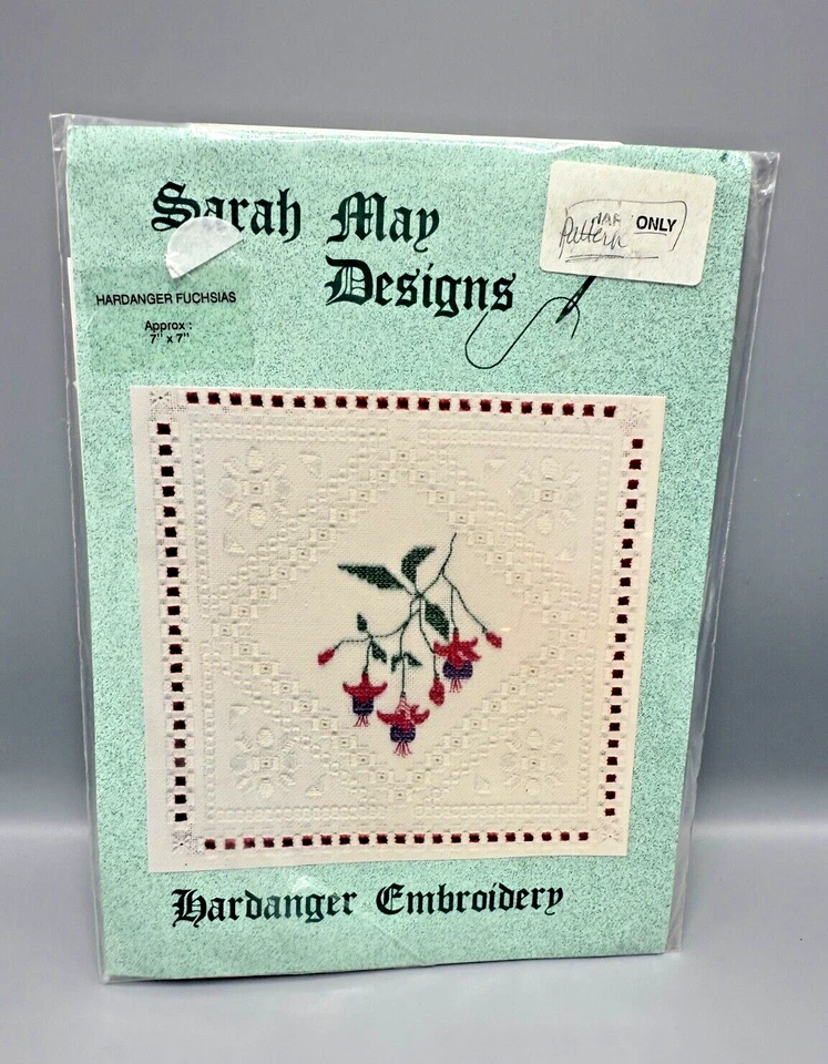 Sarah May Designs Hardanger Embroidery Hardanger Fuchsias Pattern 7"x7" - Image 1 of 4