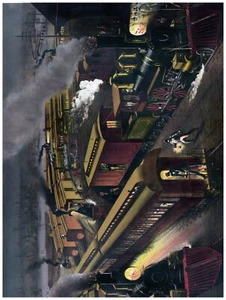 Decor Victorian Poster.Fine Graphic Art Design.Railroad.Home Art Design.1024 - Picture 1 of 1