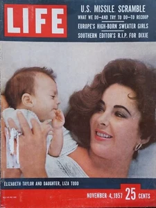 Life magazine November 4, 1957. Elizabeth Taylor and Liza Todd *COVER SHEET ONLY - Picture 1 of 1