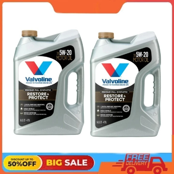 2 pack Valvoline Restore & Protect Full Synthetic 5W-20 Motor Oil 5 QT - Image 1 of 4