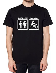 Motocross Problem Solved T Shirt Funny Present Tee Men Women Motorbike Racing - Picture 1 of 10