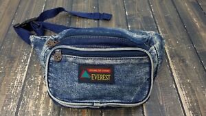 Vintage Everest Acid Wash Distressed Denim Adjustable Strap Fanny Pack 80’s
