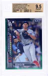 2016 Bowman Chrome Corey Seager Scouts Top 100 Green Refractor /99 BGS 9.5 - Picture 1 of 2